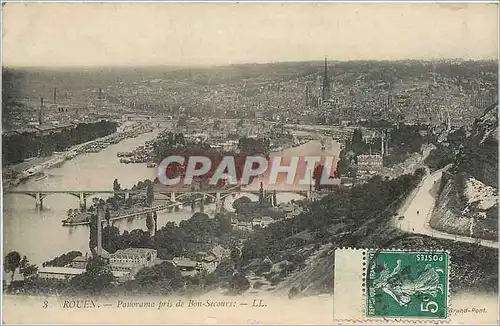 Cartes postales Rouen panorama pris de Bon secours