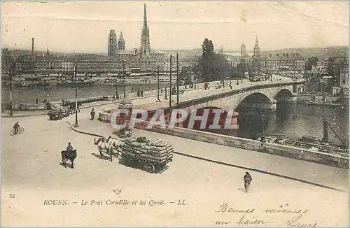 Cartes postales Rouen le pont Corneille et les Quai