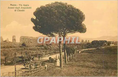 Cartes postales Roma via appia Avanzi degli acquedotti di Claudio Charrette a ane Mule