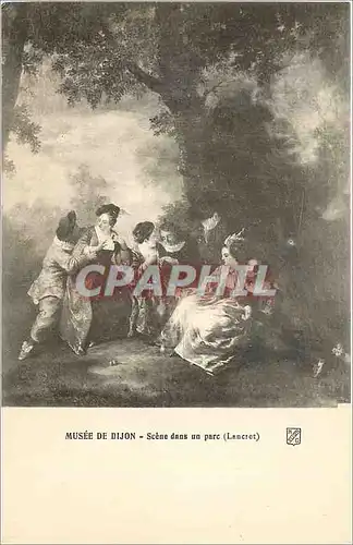 Cartes postales Musee de Dijon Scene dans un parc Lancret
