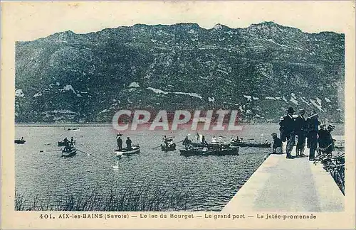 Cartes postales Aix les bains Savoie le lac du Bourget Le grand Port la jetee promenade
