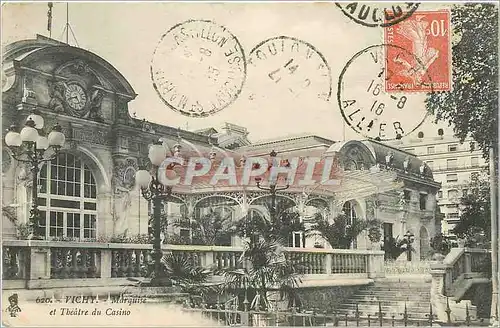Cartes postales Vichy marquise et Theatre du casino