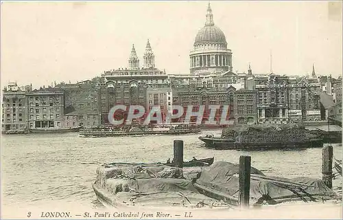 Cartes postales London St paul's cathedral from river Bateaux