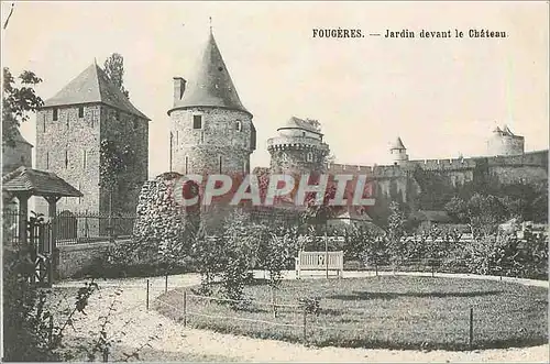 Cartes postales Fougere Jardin devant le ch�teau