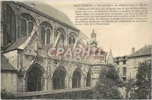 Cartes postales Montereau Vue exterieur du collateral sud de l'eglise