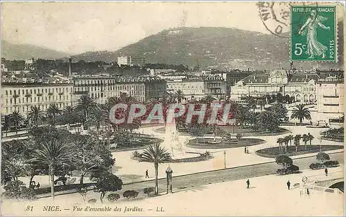 Ansichtskarte AK Nice - vue d'ensemble des jardins