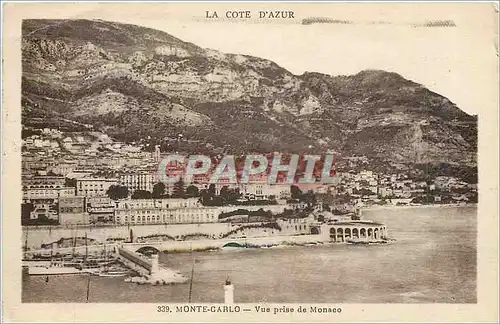 Cartes postales Monte-Carlo Vue prise de Monaco