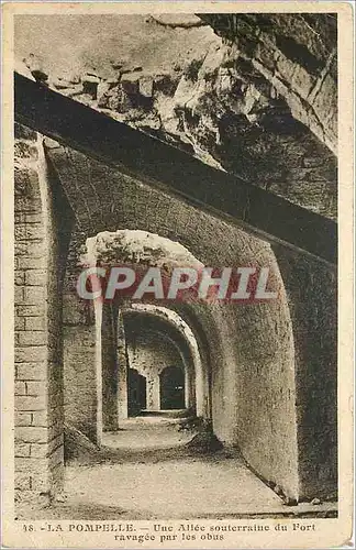 Cartes postales La Pompelle une allee souterraine du fort ravagee par les obus