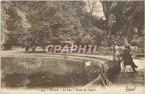 Cartes postales Vichy le parc - bassin de cygnes