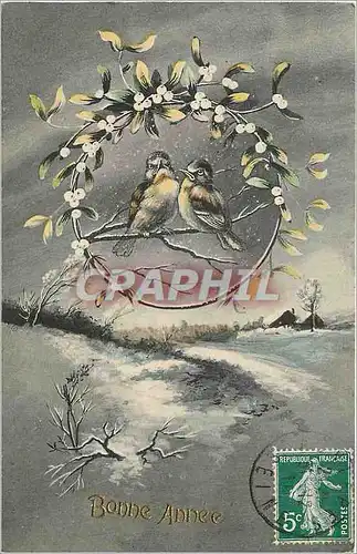 Cartes postales V�ux Fleurs Oiseaux