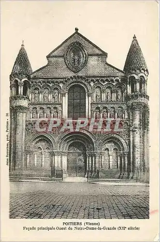 Cartes postales Poitiers vienne Fa�ade pricipale Ouest de Notre Dame la Grande XII siecle