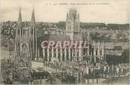 Cartes postales Rouen Eglise saint Ouen vue de la Cathedrale