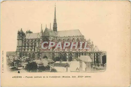 Cartes postales amiens Facde laterale de la Cathedrale