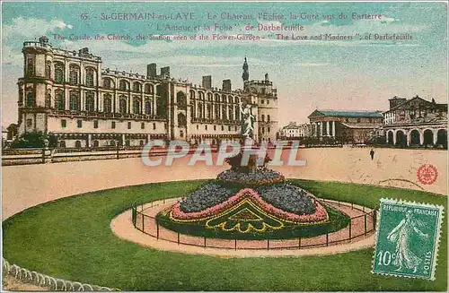 Cartes postales St Germain en laye Le Chateau l'Eglise la gate vus du parterre l'amour et la Folie Darbefeuille