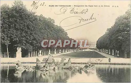 Cartes postales Parc de Versailles Perspective du Tapis vert et du palais