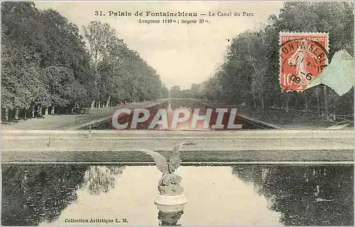 Cartes postales palais de fontainebleau le canal du Parc