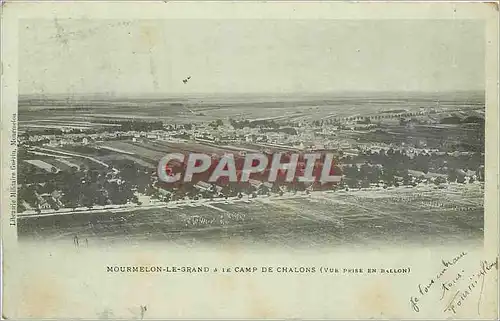 Cartes postales Mourmelon le grand et le cam de Chalons vue prise en ballon