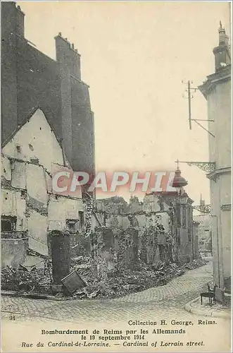 Ansichtskarte AK Bombardement de Reims par les Allemand rue du Cardinal de Lorraine