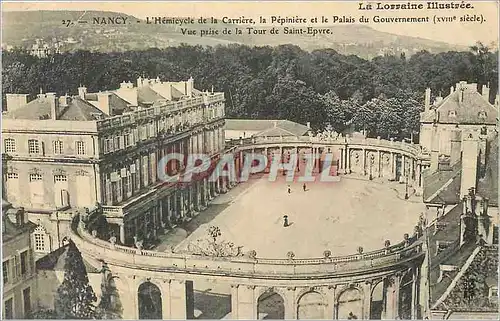 Cartes postales Nancy l'hemycycle de la carriere la pepiniere et le palais du Gouvernement XVIIIe siecle