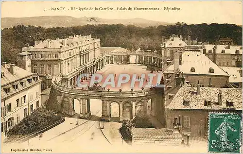 Ansichtskarte AK Nancy l'hemycycle de la carriere la pepiniere et le palais du Gouvernement XVIIIe siecle