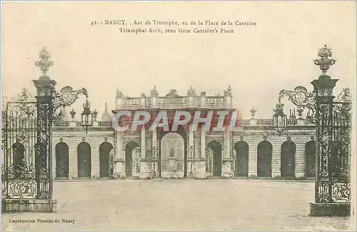 Cartes postales Nancy Arc de Triomphe vu de la Place de la carriere