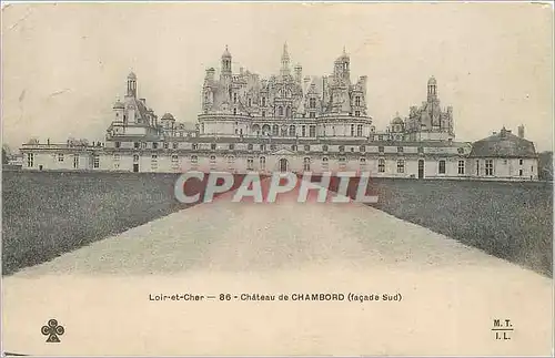 Cartes postales Loir et Cher Chateau de Chambord Fa�ade sud