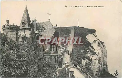 Cartes postales le treport Escalier des Falaises