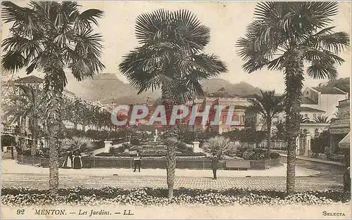 Cartes postales menton les jardins LL