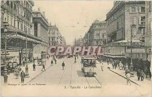 Ansichtskarte AK Marseille la cannebiere Tramway