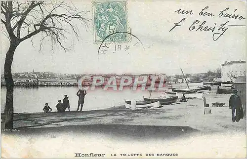 Cartes postales Honfleur la toilette des barques Bateaux