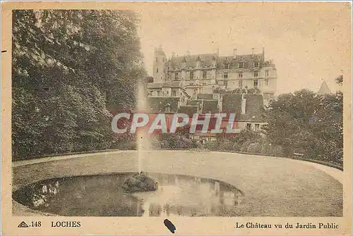 Ansichtskarte AK Loches le hateau vu du jardin Public