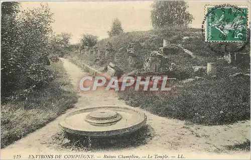 Ansichtskarte AK Aux environs de compiegne Ruines Champlien le temple