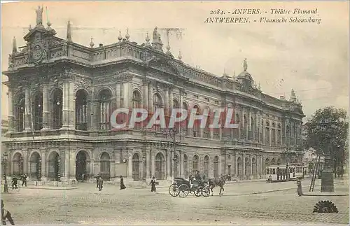 Cartes postales Anvers Theatre flamand Tramway