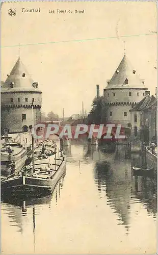 Cartes postales Courtrai Les Tours du broel Bateau