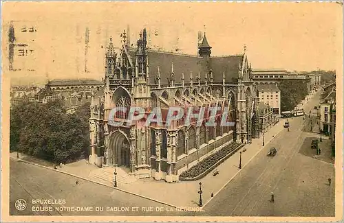 Cartes postales Bruxelles eglise Notre Dame du Sablon et rue de le Regende