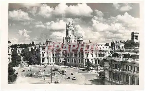 Cartes postales Madrid Place de a Cybele et palais de la Poste et telepgraphes