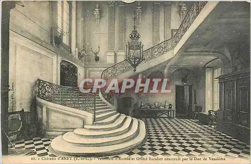 Cartes postales Chateau d' Anet E et L vestibule d' Entr�e et grand esclier construit par le Duc de vendome