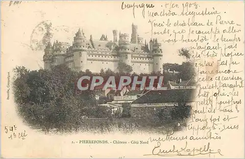 Cartes postales Pierrefonds Chateau Cote nord