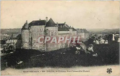 Cartes postales Dieppe le Chateau Vue d ensemble Ouest