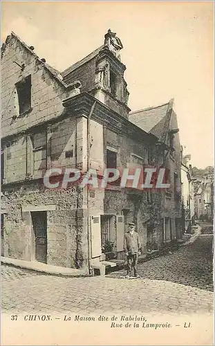 Cartes postales Chinon La maison dite de Rabelais rue de la lamproie