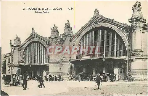 Cartes postales Tours I et L la gare