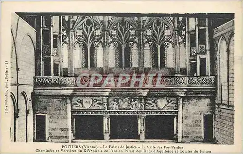 Ansichtskarte AK Poitiers vienne Le Palais de justice La salle des pas Perdus Cheminees et verrieres du XIVe siec