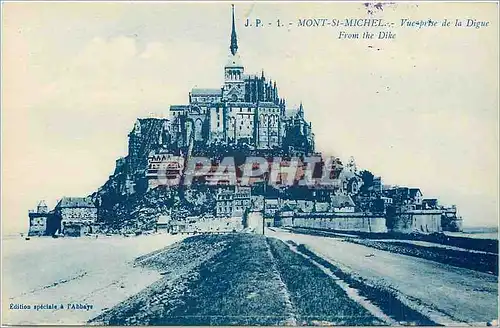 Cartes postales Mont St Michel vue prise de la Digue