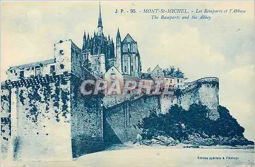 Cartes postales Mont St Michel Les Remparts et l'Abbaye