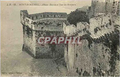 Ansichtskarte AK Mont St Michel Abbaye Bastion et Tour des Remparts