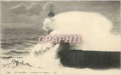 Ansichtskarte AK Le Havre pendant la tempete Phare