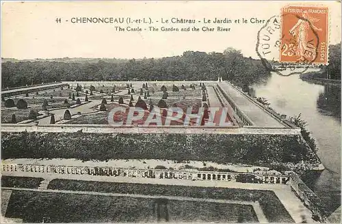 Ansichtskarte AK Chenonceau IetL le Chateau Le jardin et le Cher