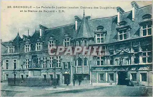 Cartes postales Grenoble le Plis de justice Ancien Chateau es dauphins et la statue de bayard