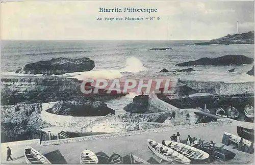Cartes postales Biarritz pitoresque Au Port des Pecheurs Peche Barque