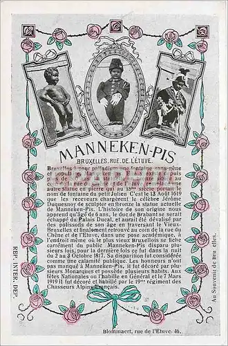 Cartes postales Bruxelles Manneken Pis